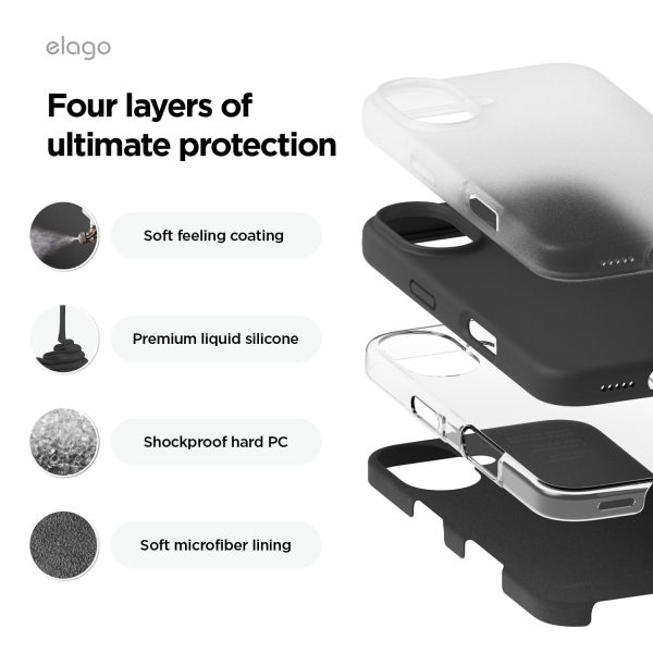 iPhone 16 Case, Premium Liquid Silicone Case (Black) - Image 2