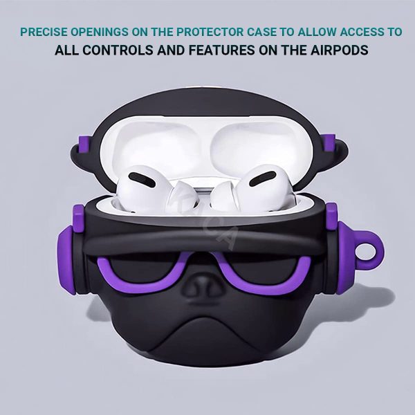 Cute Cartoon Design Case Cover for AirPods 1 & 2 & Airpod Pro Generation case (Blue DJ) - Image 5