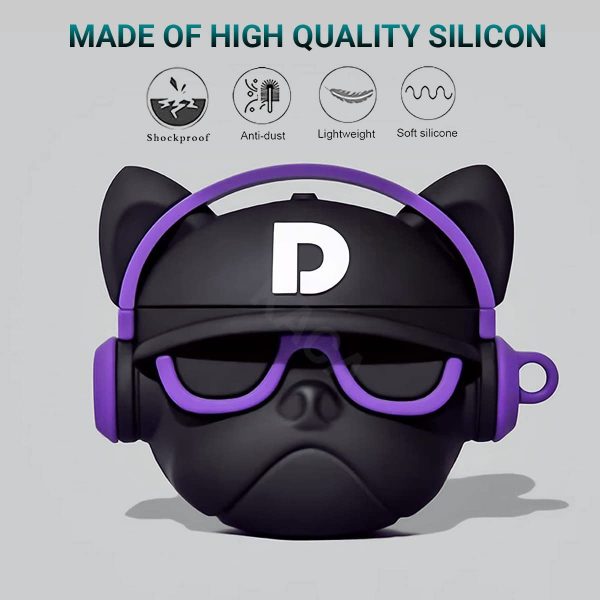 Cute Cartoon Design Case Cover for AirPods 1 & 2 & Airpod Pro Generation case (Blue DJ) - Image 3