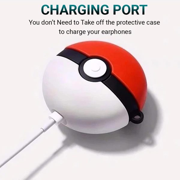 Cute Cartoon Design Case Cover for AirPods 1 & 2 & Airpod Pro Generation case (Pokemaon Ball) - Image 4
