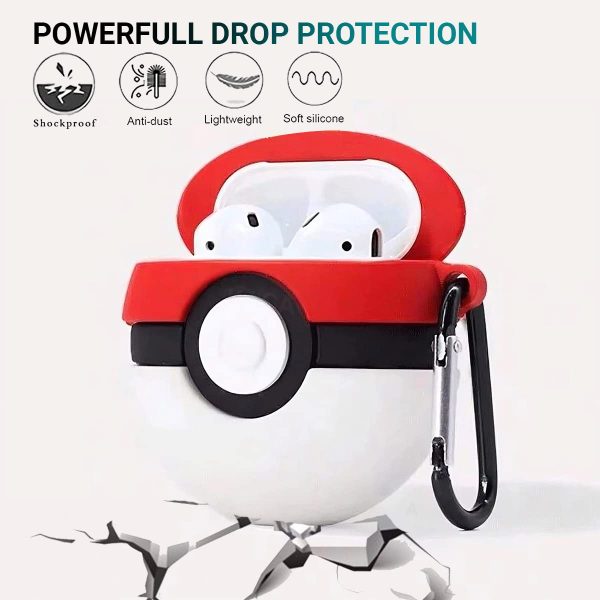 Cute Cartoon Design Case Cover for AirPods 1 & 2 & Airpod Pro Generation case (Pokemaon Ball) - Image 3