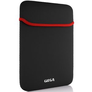 Essentials Reversible Laptop Sleeve 15.6 Inch, Dual Color Neoprene Laptop Cover, Zipperless, Waterproof, Slim Fit Laptop Case for HP Dell Lenovo Asus Acer, MacBook, Mouse Pad Use (Red/Black)
