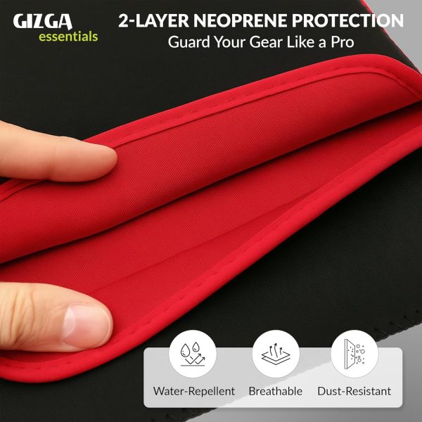 Essentials Reversible Laptop Sleeve 15.6 Inch, Dual Color Neoprene Laptop Cover, Zipperless, Waterproof, Slim Fit Laptop Case for HP Dell Lenovo Asus Acer, MacBook, Mouse Pad Use (Red/Black) - Image 2