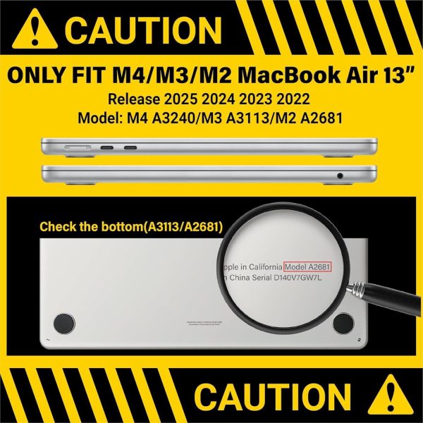 Hard Shell Case Cover Compatible for New Apple MacBook Air 13.6 inch M4 A3240 M3 A3113 M2 A2681  Release, M4 M3 M2 Air 13" with Anti Slip Feet Pads-Clear - Image 4