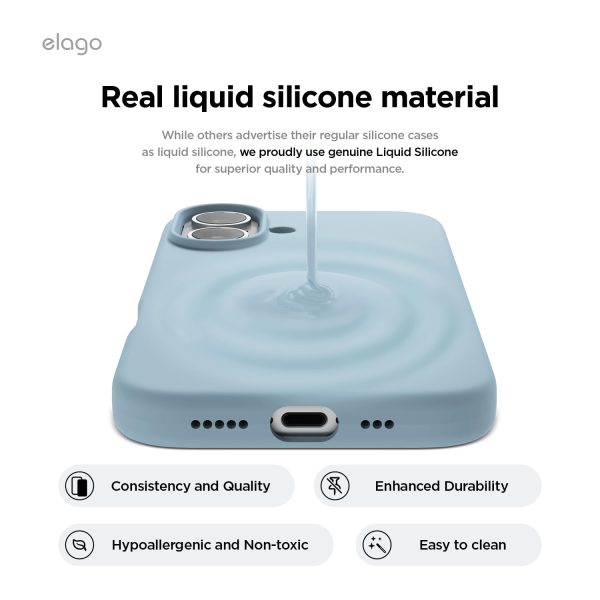 iPhone 16 Case, Premium Liquid Silicone Case (Sky Blue) - Image 4