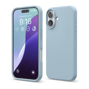 iPhone 16 Case, Premium Liquid Silicone Case (Sky Blue)