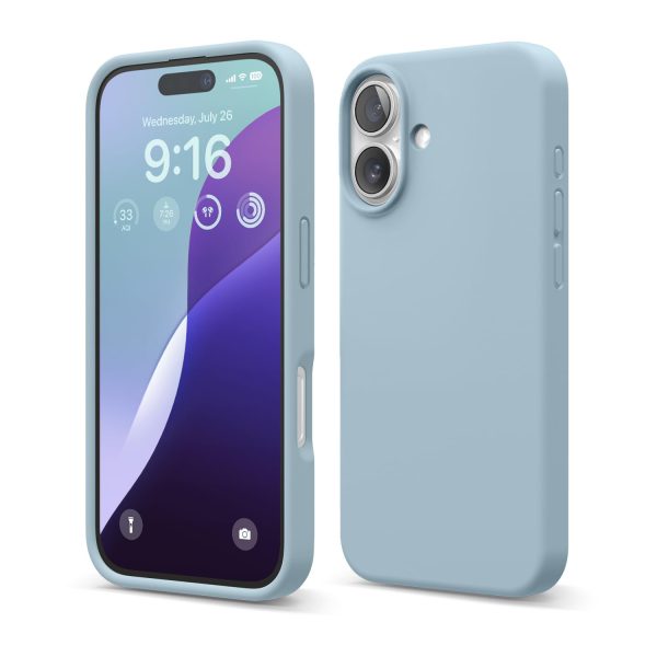 iPhone 16 Case, Premium Liquid Silicone Case (Sky Blue)