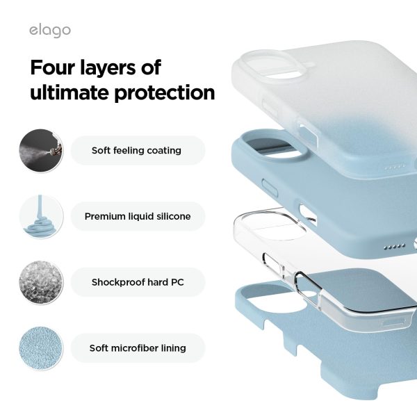 iPhone 16 Case, Premium Liquid Silicone Case (Sky Blue) - Image 3