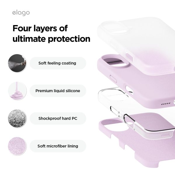iPhone 16 Case, Premium Liquid Silicone Case (Light Lilac) - Image 3