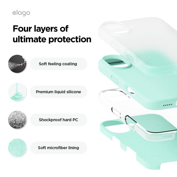 iPhone 16 Case, Premium Liquid Silicone Case (Aqua Sky) - Image 4