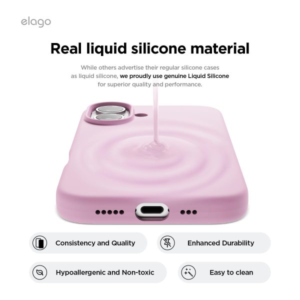 iPhone 16 Case, Premium Liquid Silicone Case (Light Lilac) - Image 4
