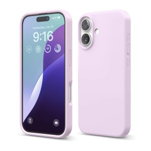 iPhone 16 Case, Premium Liquid Silicone Case (Light Lilac)