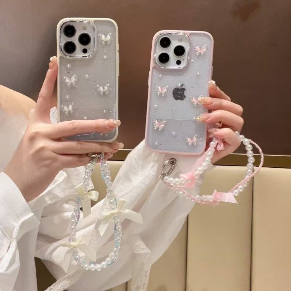 Premium Quality 3D Butterfly Case With Premium Pearl Charms - Image 3