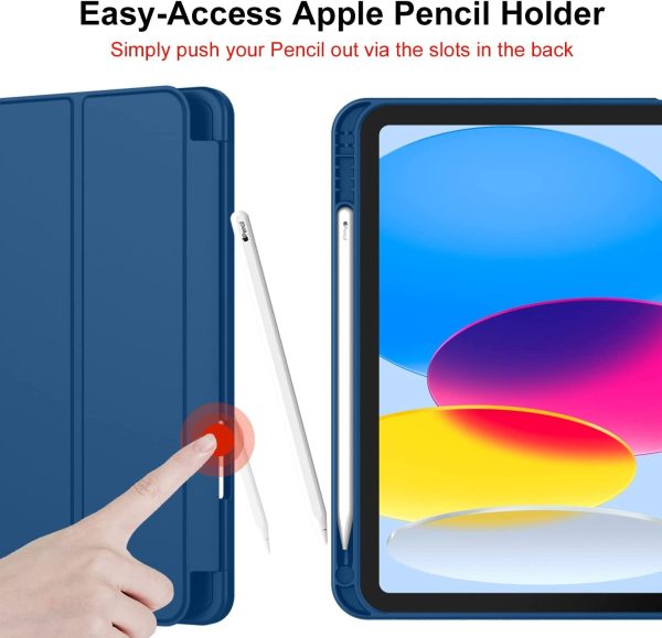 Smart Case for iPad (A16) 11th/10th Generation (2025/2022) [Auto Sleep/Wake Cover] [Pencil Holder] [Soft Flexible Case] Rugged Series for Apple iPad... (Navy Blue) - Image 4