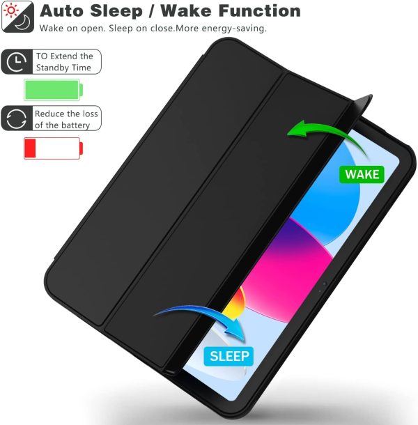 Smart Case for iPad (A16) 11th/10th Generation (2025/2022) [Auto Sleep/Wake Cover] [Pencil Holder] [Soft Flexible Case] Rugged Series for Apple iPad... (Black) - Image 5