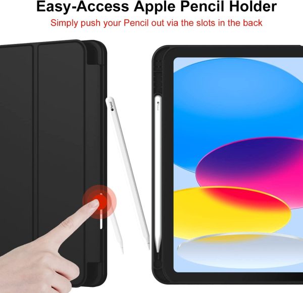 Smart Case for iPad (A16) 11th/10th Generation (2025/2022) [Auto Sleep/Wake Cover] [Pencil Holder] [Soft Flexible Case] Rugged Series for Apple iPad... (Black) - Image 3