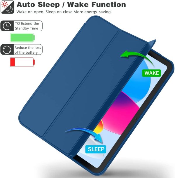 Smart Case for iPad (A16) 11th/10th Generation (2025/2022) [Auto Sleep/Wake Cover] [Pencil Holder] [Soft Flexible Case] Rugged Series for Apple iPad... (Navy Blue) - Image 5