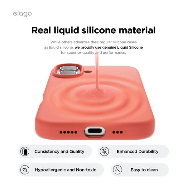 iPhone 16 Case, Premium Liquid Silicone Case (Pomelo Pink) - Image 4