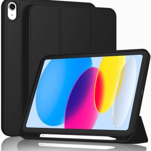 Smart Case for iPad (A16) 11th/10th Generation (2025/2022) [Auto Sleep/Wake Cover] [Pencil Holder] [Soft Flexible Case] Rugged Series for Apple iPad... (Black)