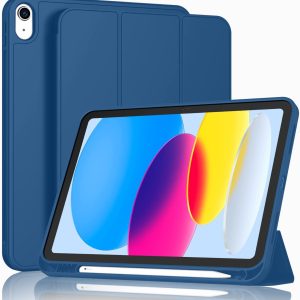 Smart Case for iPad (A16) 11th/10th Generation (2025/2022) [Auto Sleep/Wake Cover] [Pencil Holder] [Soft Flexible Case] Rugged Series for Apple iPad... (Navy Blue)